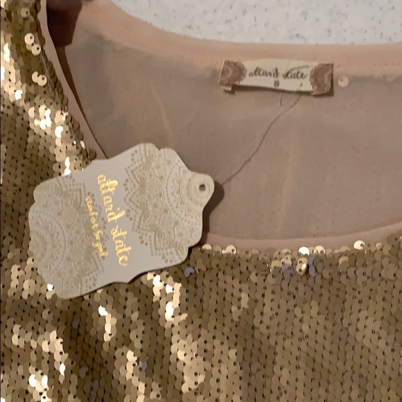 NWT Altar’d State Gold Sequin Blouse - Picture 7 of 8